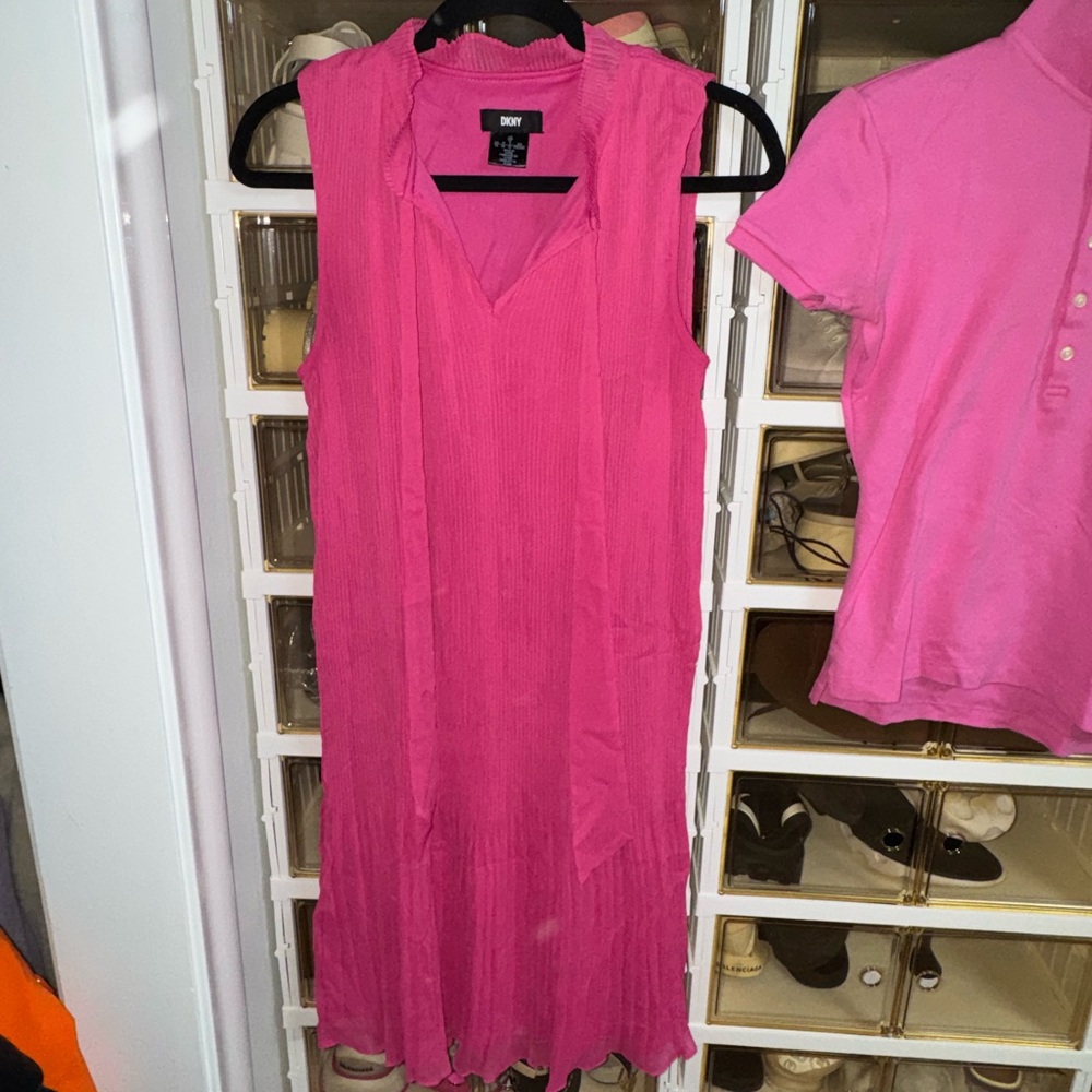 DKNY Vibrant Pink Midi Dress
